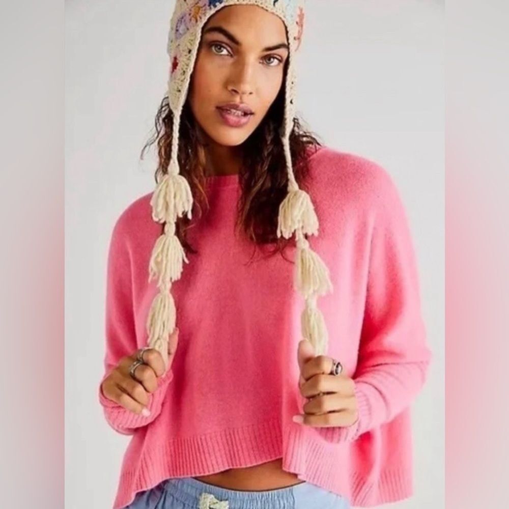Free People Rose Pink Venice Cashmere Sweater Size XS